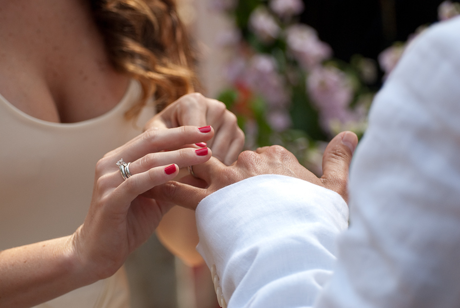 Bride and Groom exchanging rings